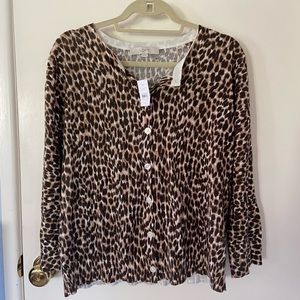 BNWT Loft XL leopard / cheetah print cardigan